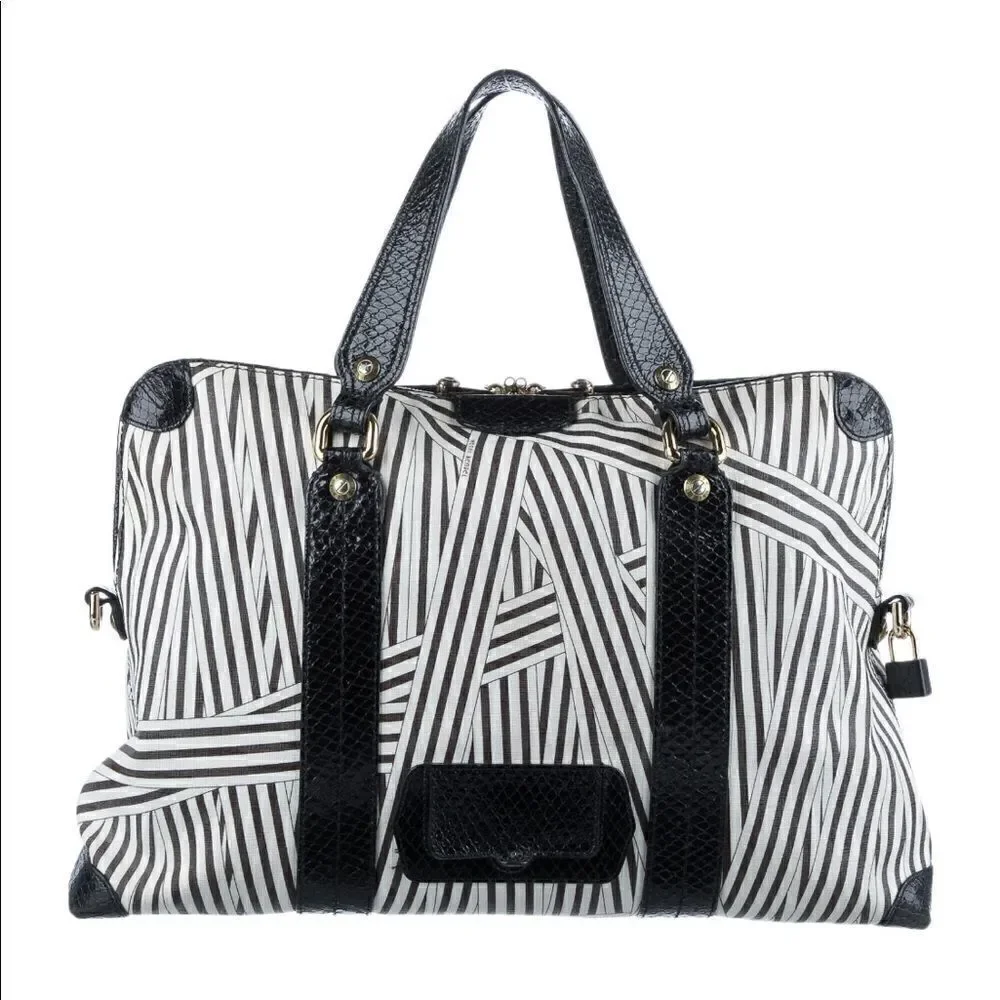 Henri Bendel Disturbed Stripe Laptop Bag/ Briefcase